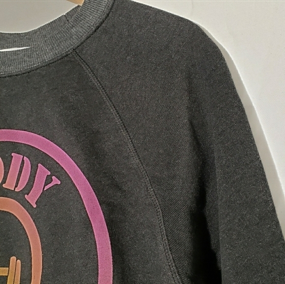 NEW‎ Wildfox Oversized Graphic Sweatshirt XS Body By Trey 80s Crew Neck Grey NWT - Picture 3 of 7